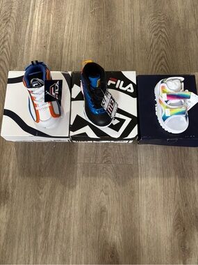 Lot of 3 FILA Infant Boys/Girls Shoes Size 6 Sneakers & Sandal